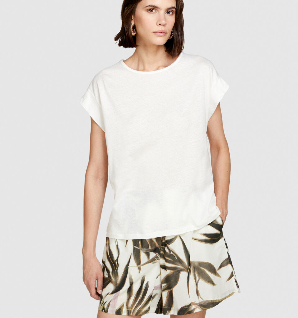 Slub t-shirt - women's short sleeve t-shirts - White | Sisley image number 4